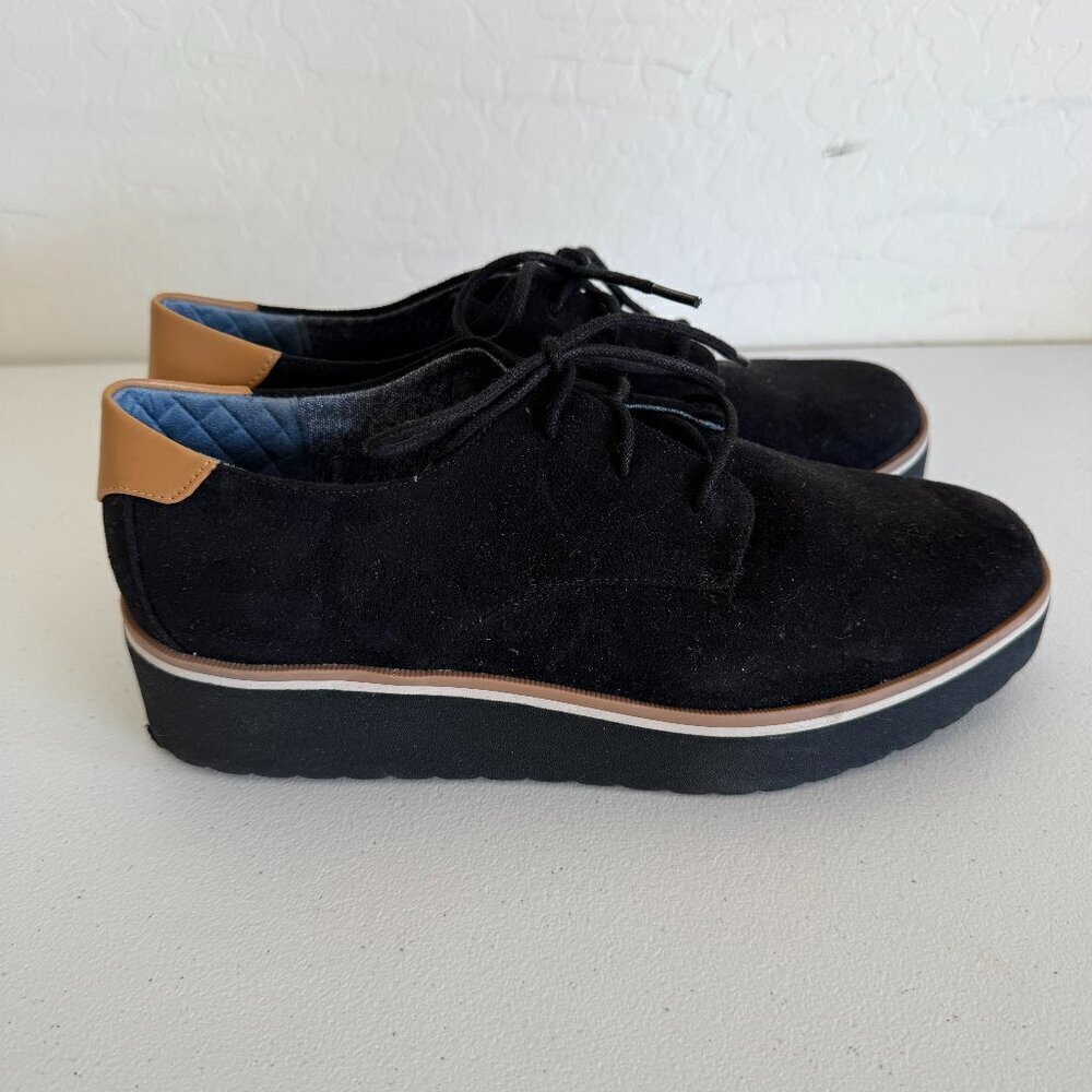 Dr. Scholl’s Black Suede Platform Oxfords | Lace-Up | Size 8.5 (Like New!)
